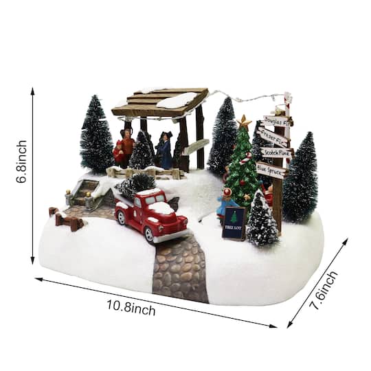7" Tree Lot with LED Lights & Music